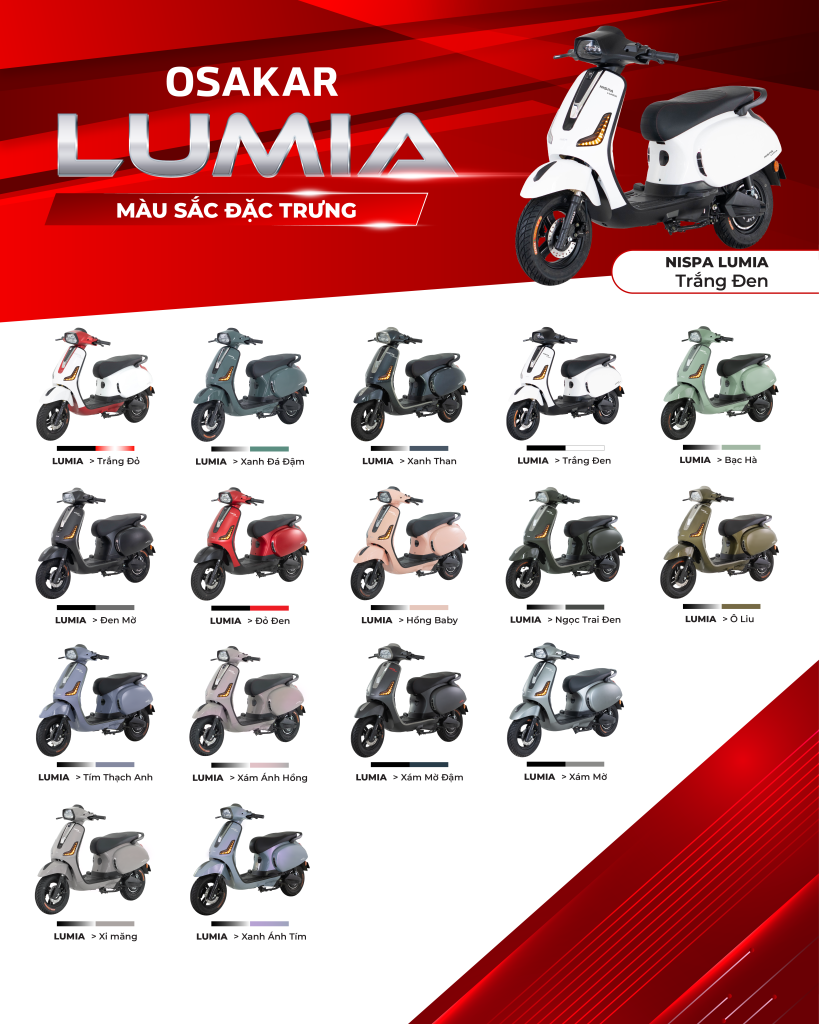 Bảng màu xe Nispa Lumia