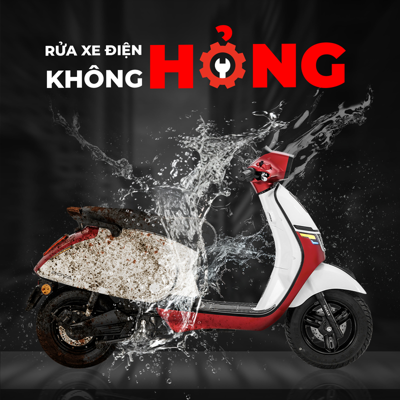 Xe máy điện có thể rửa được, nhưng cần thực hiện đúng cách để tránh nước ảnh hưởng đến pin, ắc quy và hệ thống điện