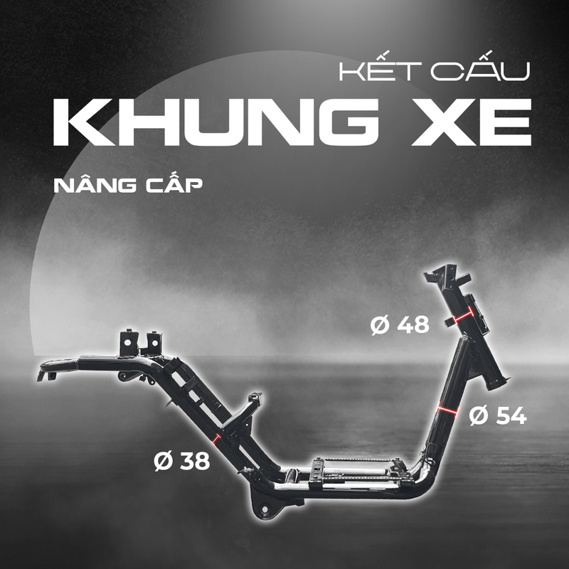 Xe xăng OSAKAR sở hữu phần khung nâng cấp chắc chắn, là người bạn đồng hành hoàn hảo trong mọi điều kiện thời tiết