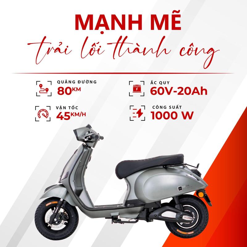 Xe máy điện OSAKAR Nispa Vera diện mạo mạnh mẽ đầy cuốn hút