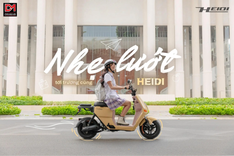 Xe điện OSAKAR Heidi có bàn đạp trợ lực, tự tin vi vu trên mọi nẻo đường