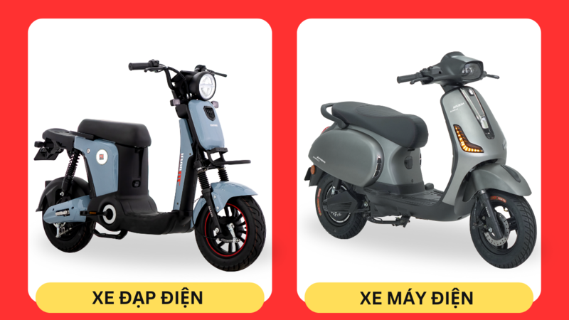 Bạn có thể dựa trên đặc điểm thiết kế bên ngoài để phân biệt xe máy điện và xe đạp điện