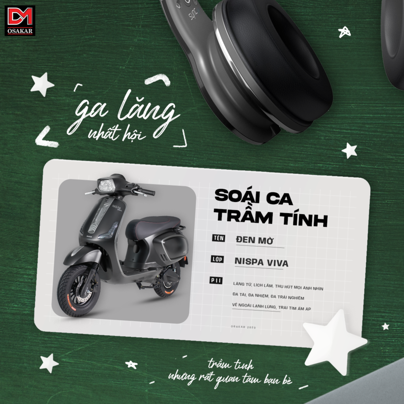 Nispa Viva đen mờ giúp người lái toát lên vẻ đẹp cá tính, lịch lãm