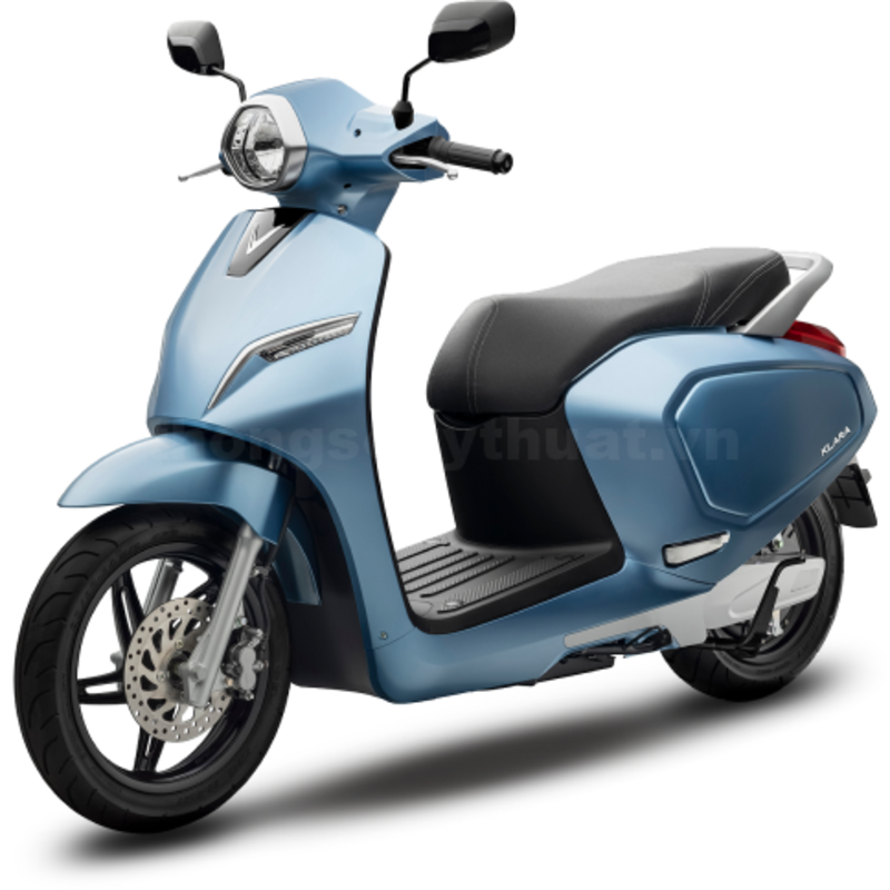 Xe máy điện màu xanh ngọc VinFast Klara A2 kết hợp tinh hoa thiết kế Ý với sự thực dụng đặc trưng của Việt Nam, tạo nên một mẫu xe thanh lịch