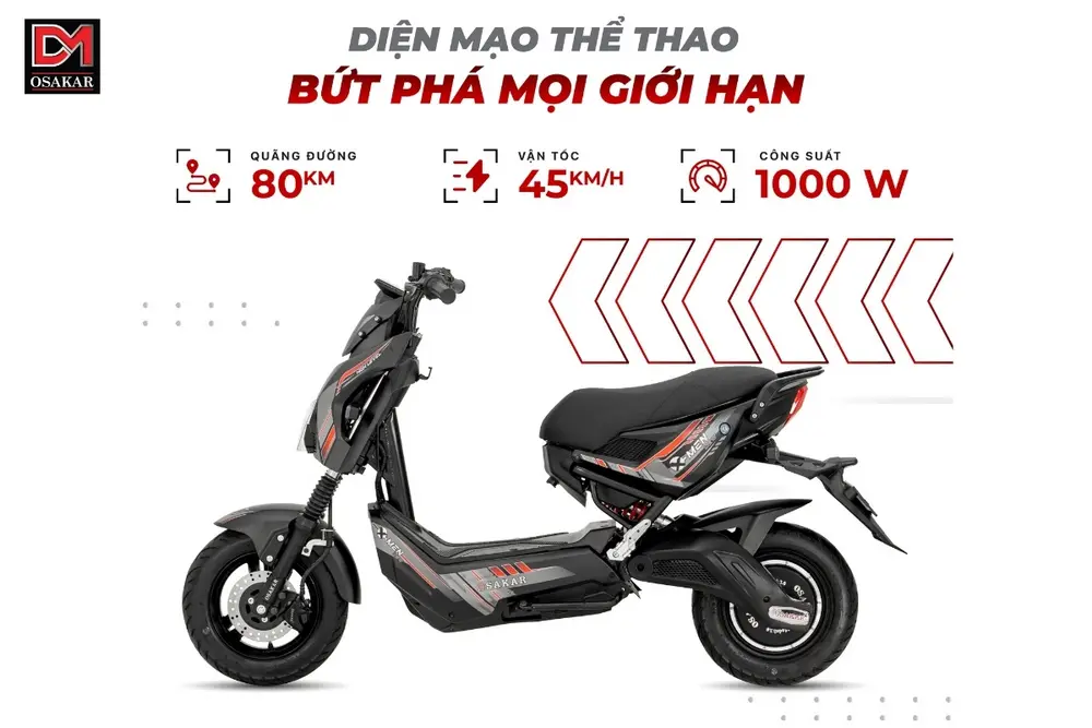 Xe máy điện Xmen New khoác lên mình ngoại hình đậm chất cool ngầu, với thiết kế góc cạnh, sắc sảo đầy nam tính