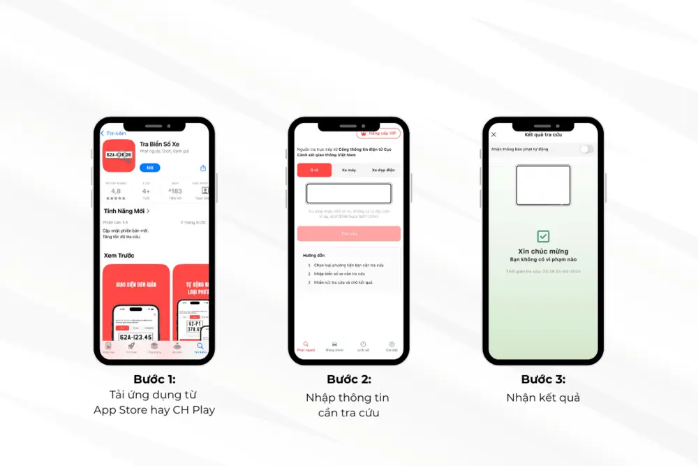 Hướng dẫn tra cứu thông tin phạt nguội trên app “Tra biển số xe”