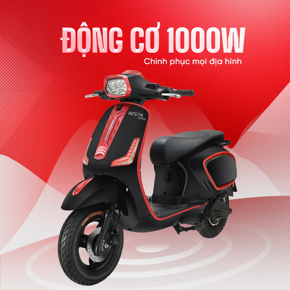 Xe máy điện OSAKAR Nispa Viva vượt mọi địa hình với động cơ 1000 W mạnh mẽ