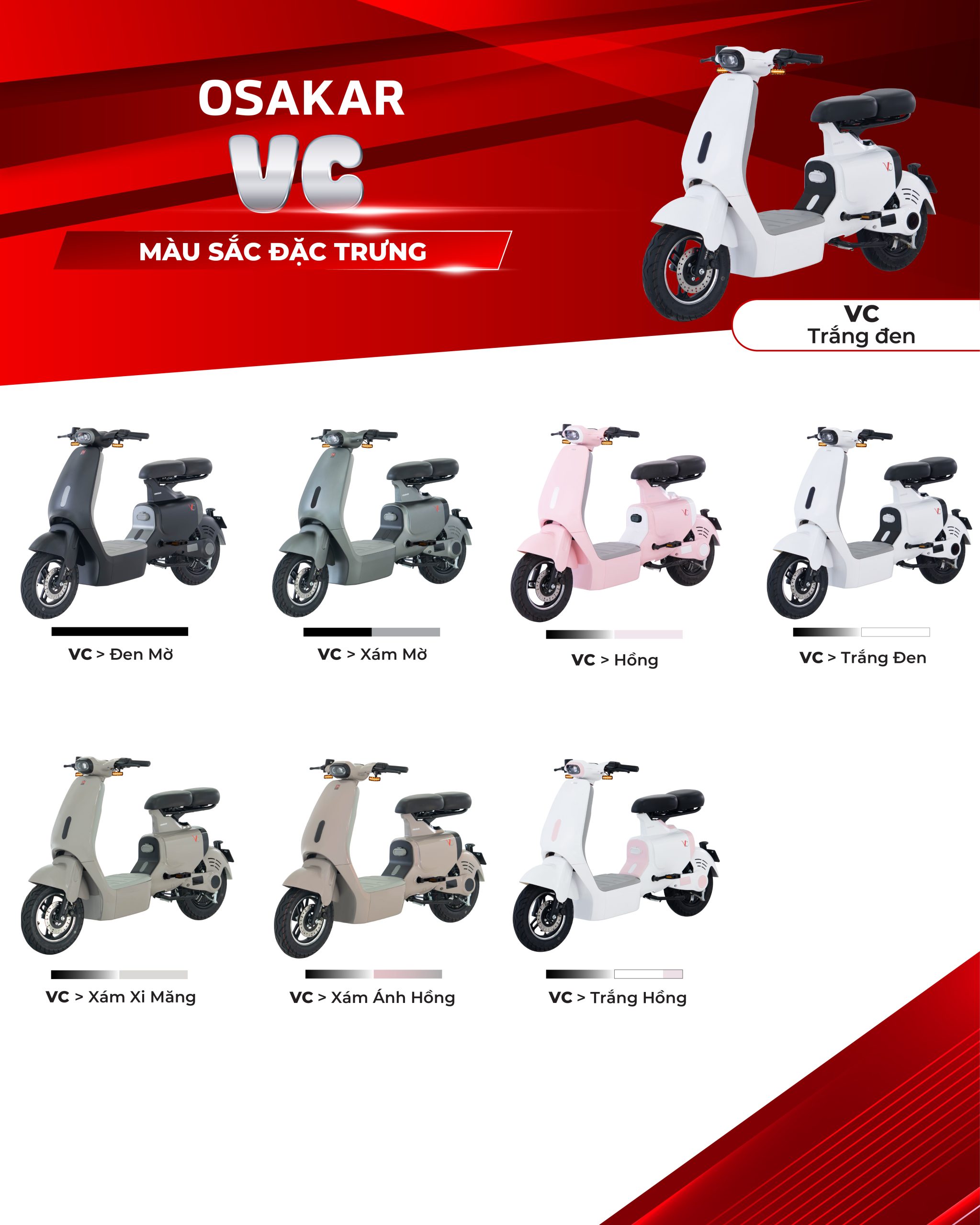 Khám phá bảng màu xe điện VC