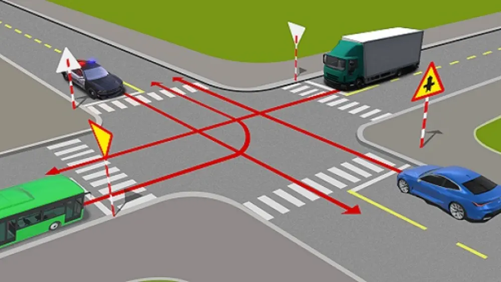 Biển báo đường ưu tiên giúp phân định rõ quyền đi trước tại nút giao