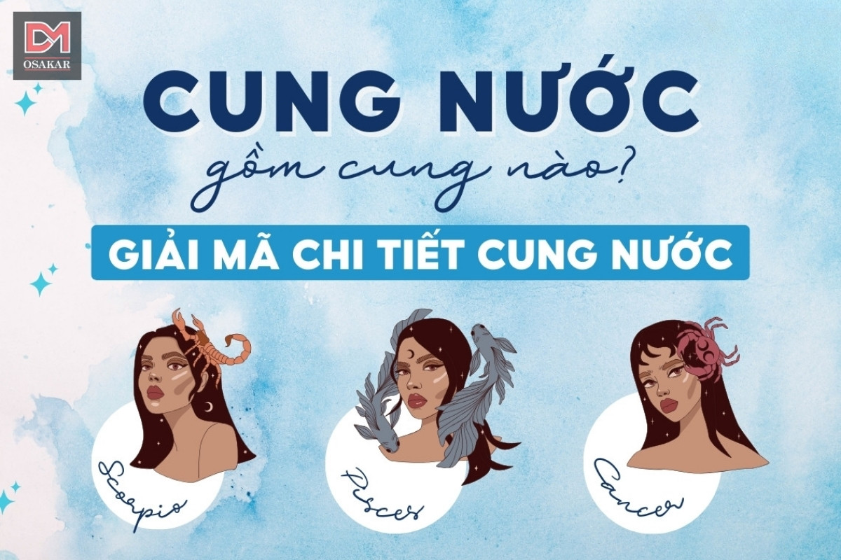 Ba cung thuộc nguyên tố Nước là Cự Giải (22/6 – 22/7), Bọ Cạp (23/10 – 21/11) và Song Ngư (19/2 – 20/3)