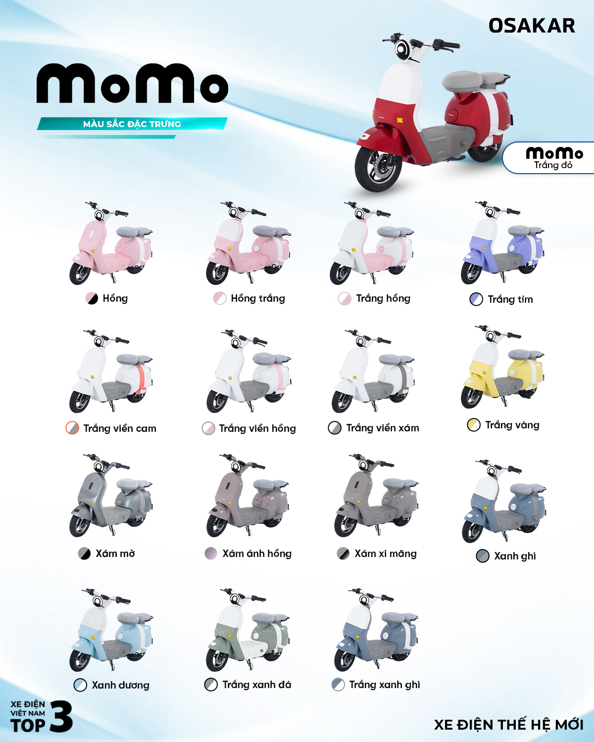 Bảng màu xe MOMO OSAKAR