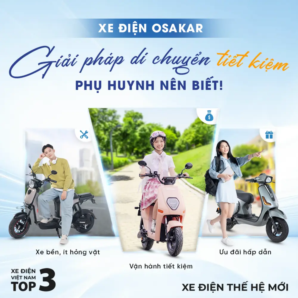 OSAKAR sở hữu nhiều mẫu xe máy điện kiểu dáng hiện đại, thiết kế riêng cho vóc dáng người Việt Nam