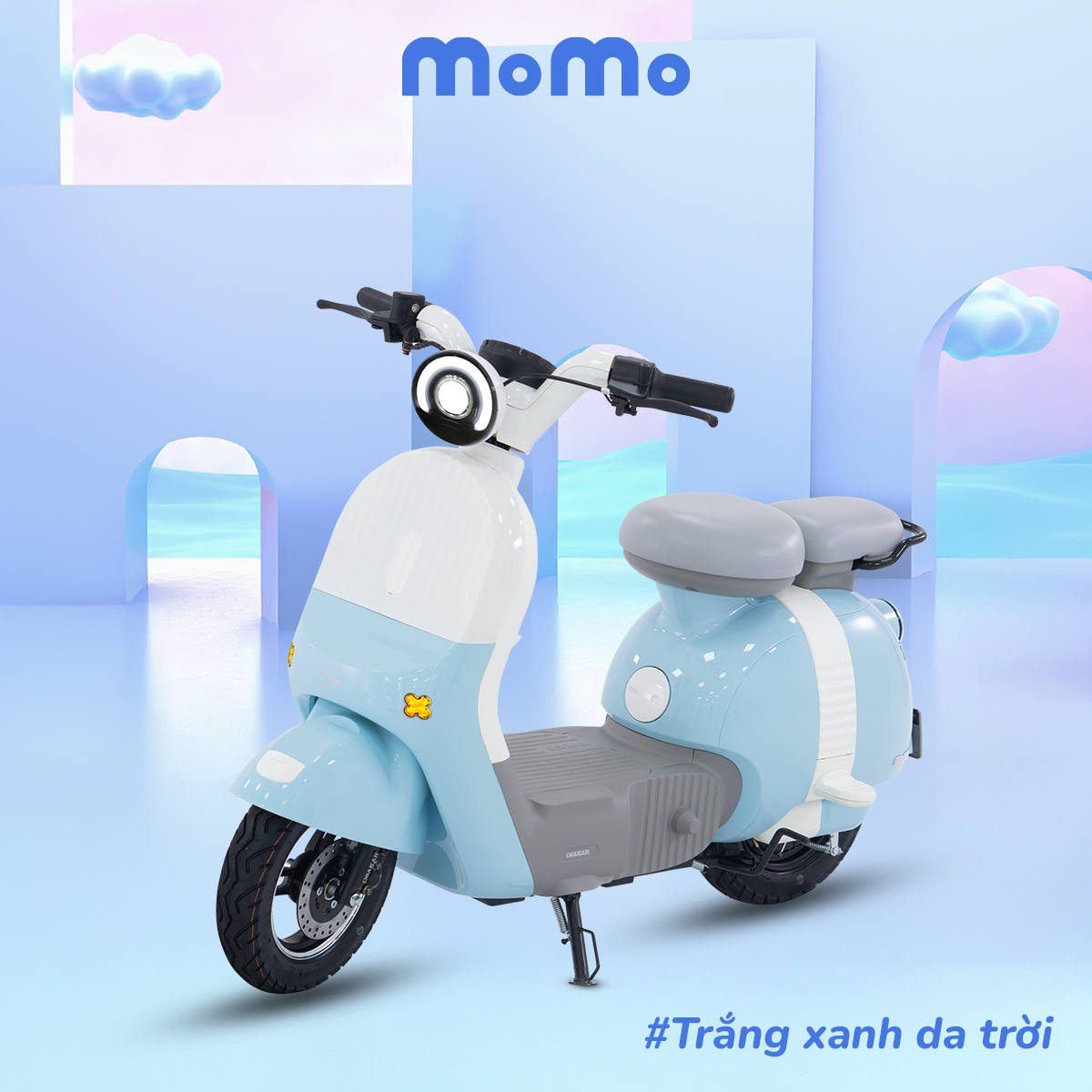 Xanh Dương xe MOMO tươi sáng, khỏe khoắn, gợi cảm giác năng lượng tích cực