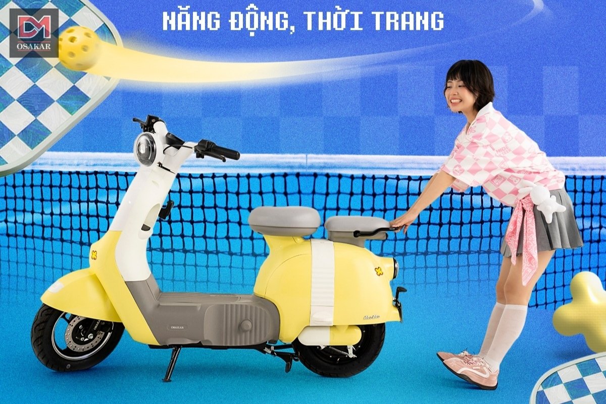 OSAKAR MOMO là dòng xe học sinh với kiểu dáng nhỏ nhắn bo cong mềm mại