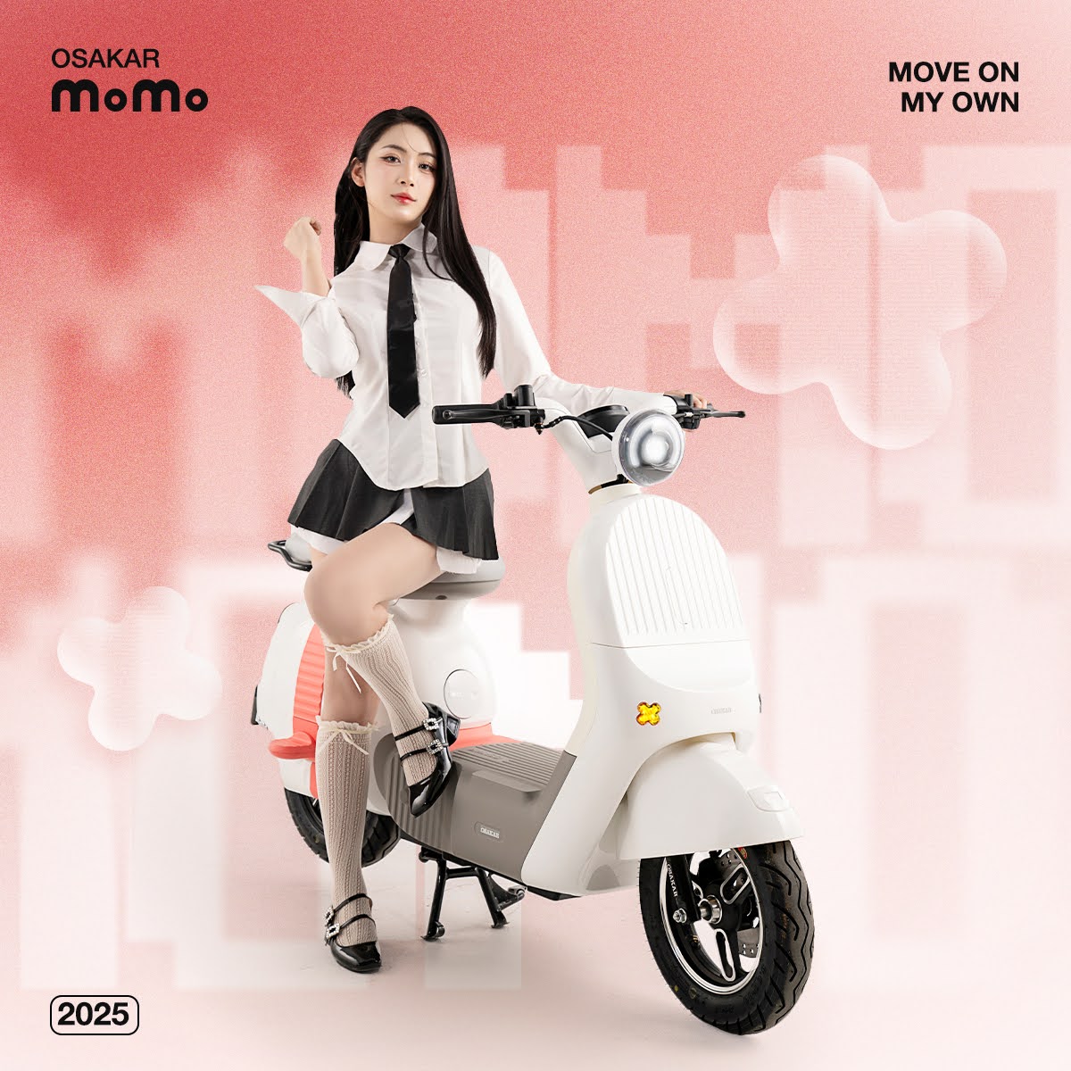 OSAKAR MOMO trắng cam - thiết kế trẻ trung, nút P khóa động cơ an toàn