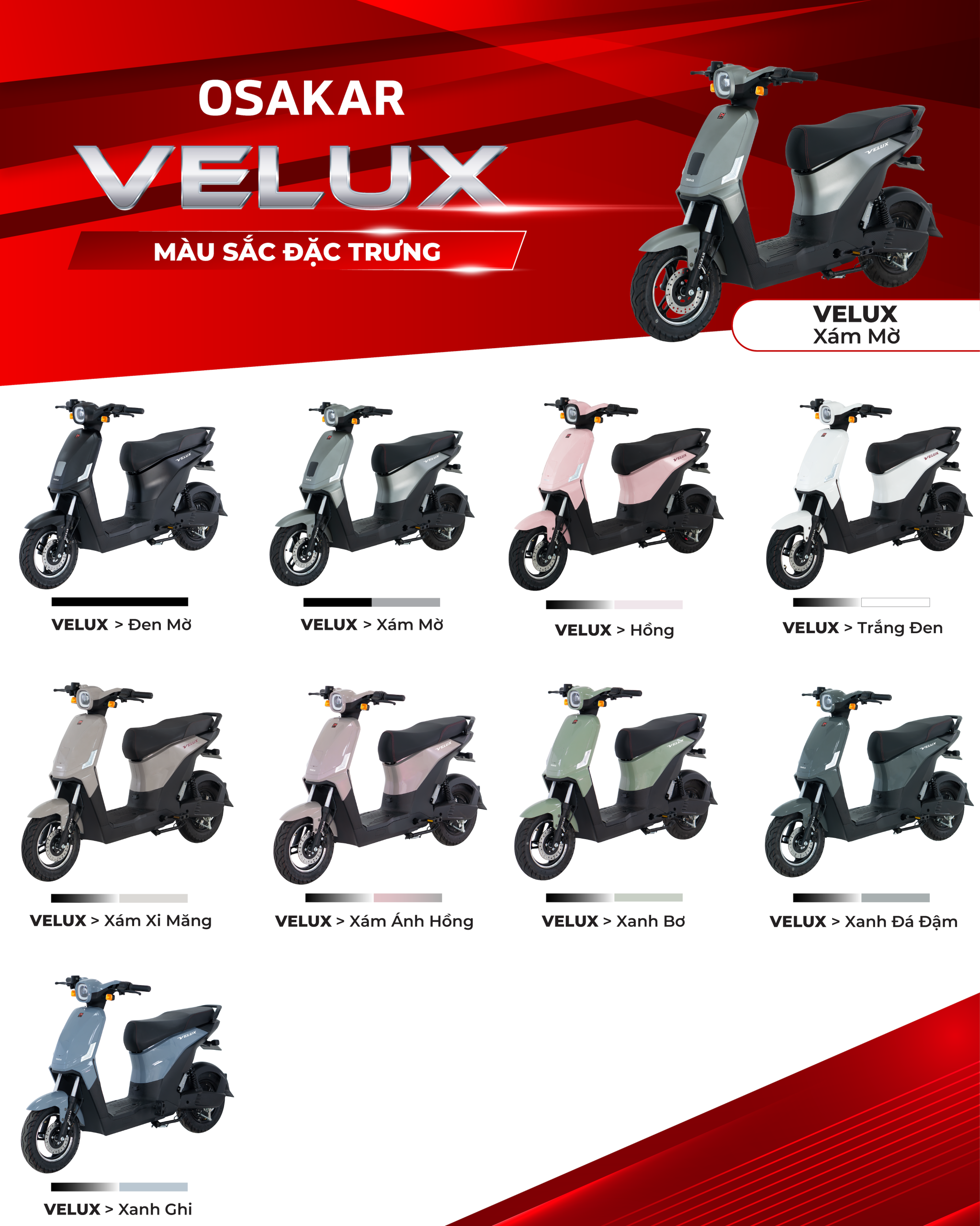 Bảng màu xe điện VELUX