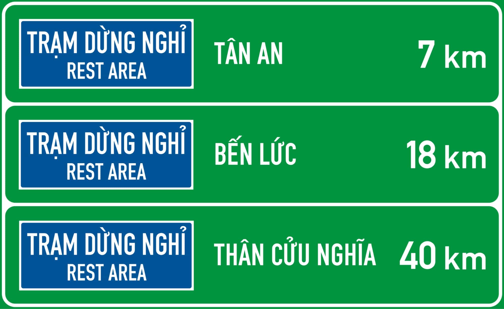 Biển báo chỉ dẫn trên đường cao tốc IE458