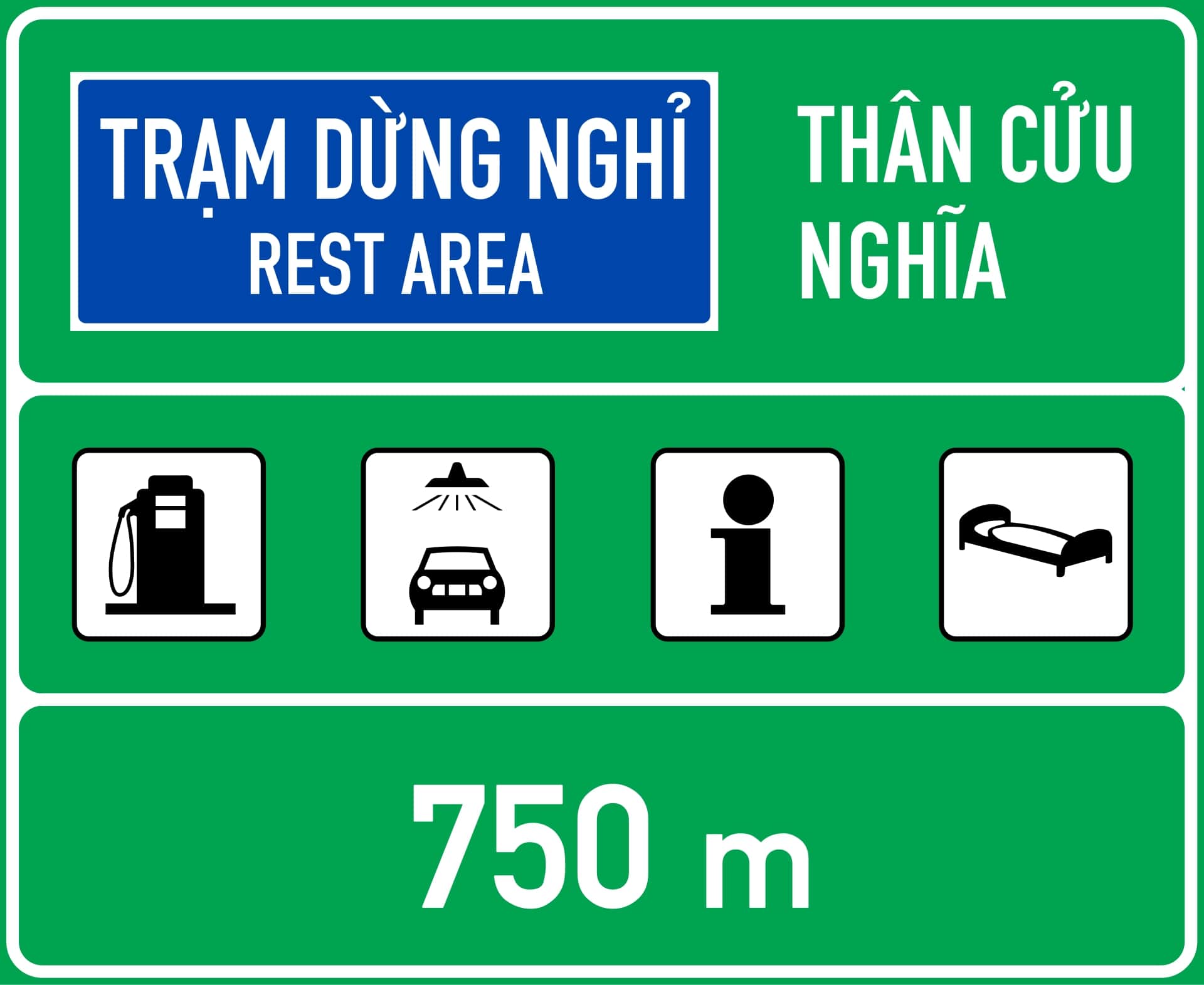 Biển báo chỉ dẫn trên đường cao tốc IE456a