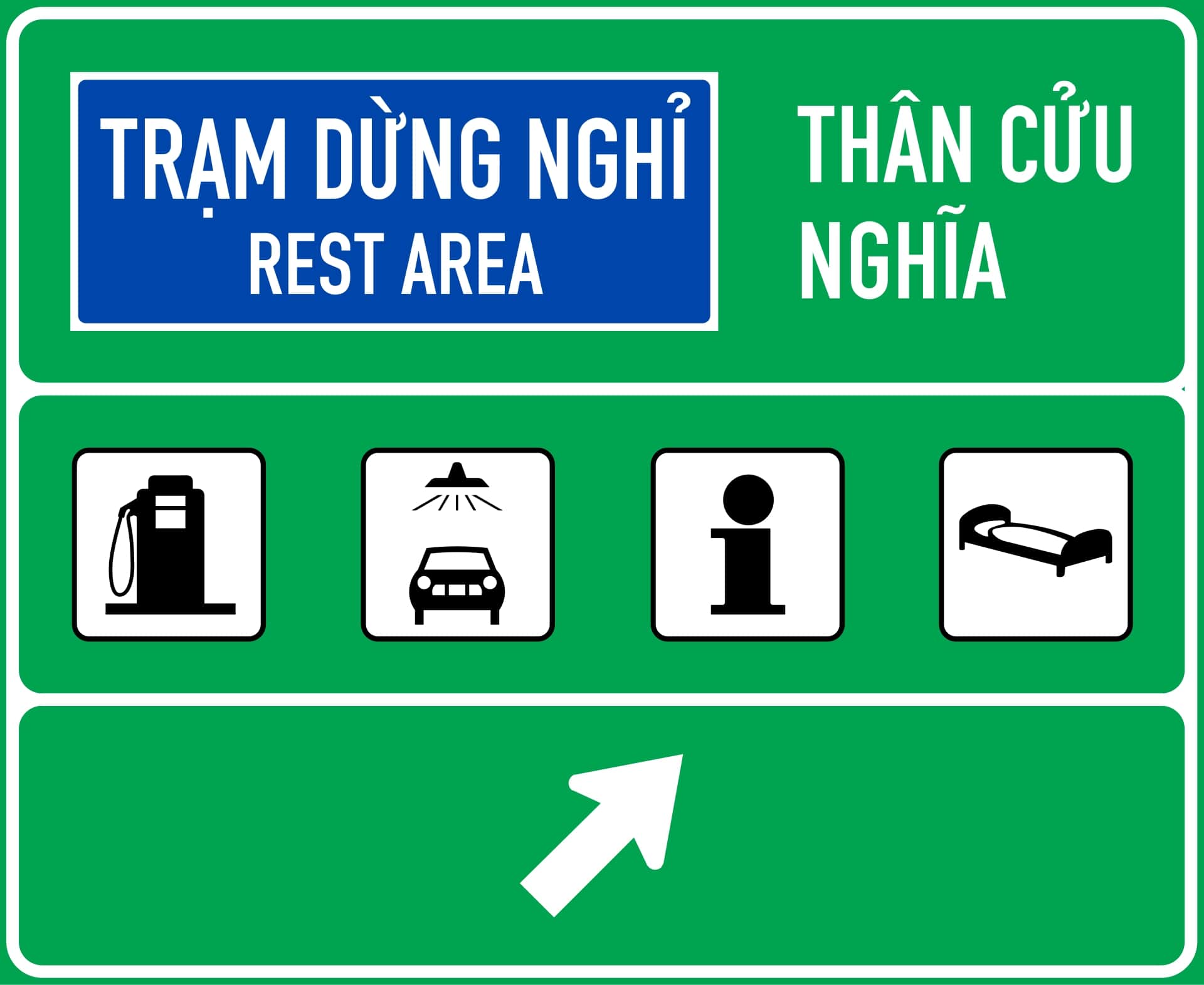 Biển báo chỉ dẫn trên đường cao tốc IE456b