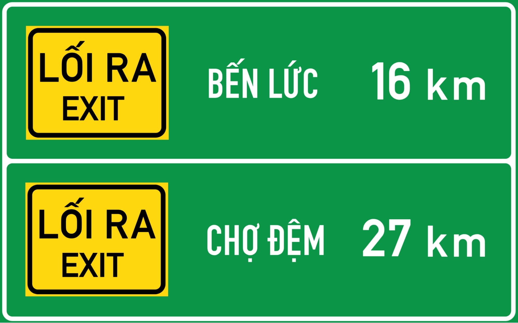 Biển báo chỉ dẫn trên đường cao tốc IE455a