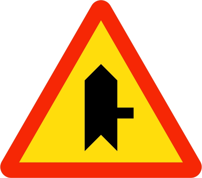 biển báo giao nhau với đường không ưu tiên W.207b