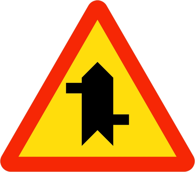 biển báo giao nhau với đường không ưu tiên W.207e