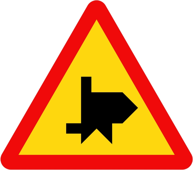 biển báo giao nhau với đường không ưu tiên W.207l