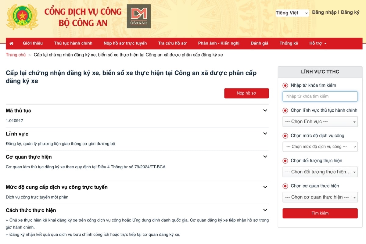 Thủ tục & lệ phí xin cấp lại Đăng ký xe máy bị mất A-Z