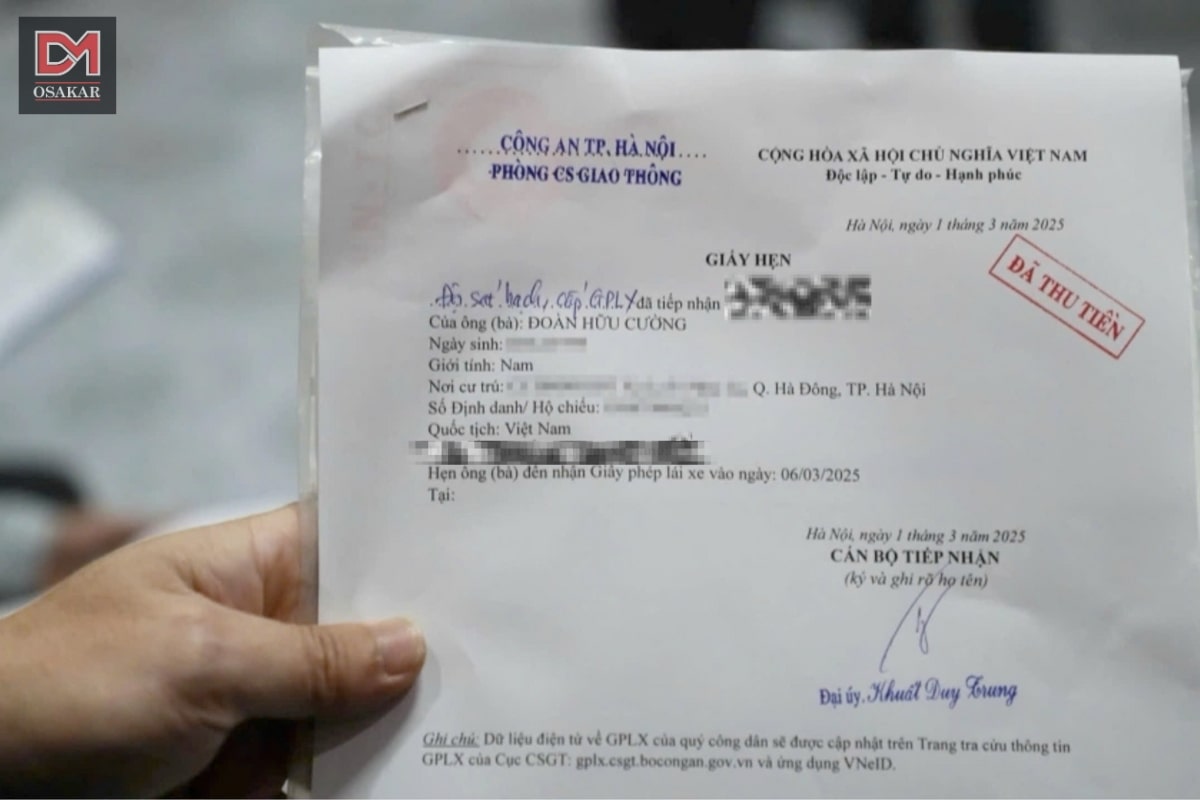 Giấy hẹn lấy bằng lái xe A1 là gì, ai cấp? Mẫu giấy hẹn lấy bằng lái xe A1
