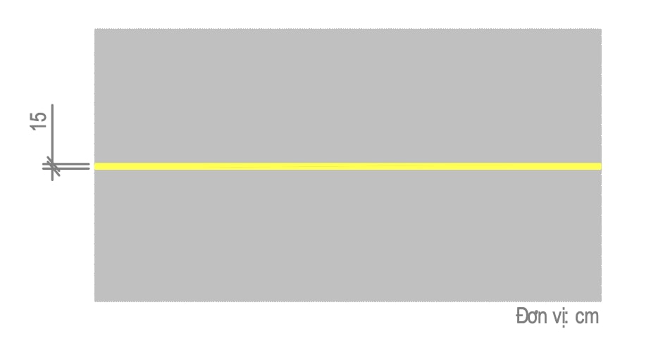 1.2 - Vạch phân chia hai chiều xe chạy (vạch tim đường), dạng vạch đơn, nét liền