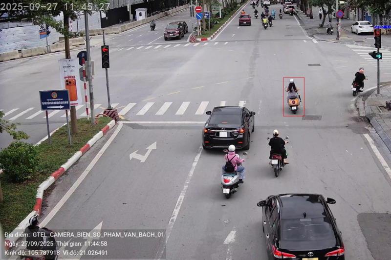 Camera AI sẽ phát hiện và ghi hình lại phương tiện vi phạm