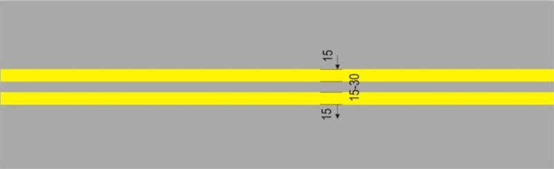 Vạch vàng đôi nét liền