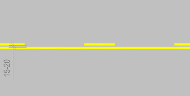 Vạch vàng đôi, đứt một bên