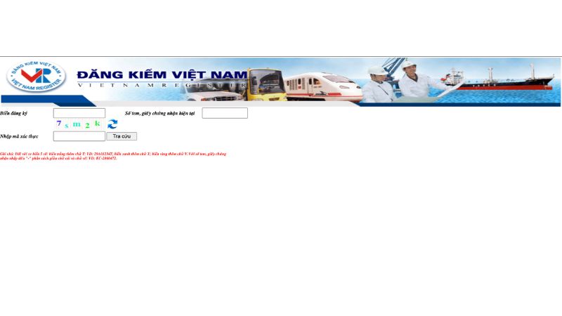 Tra cứu phạt nguội toàn quốc trên website Cục Đăng kiểm Việt Nam bước 2