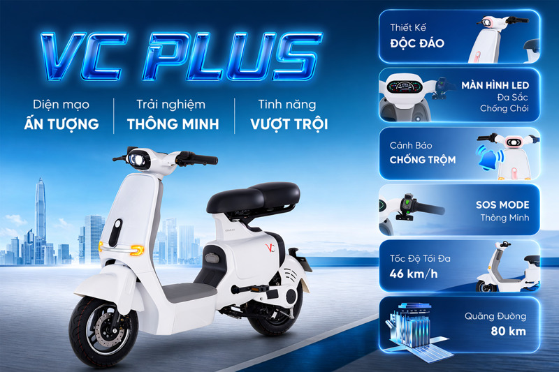 Xe điện OSAKAR VC nổi bật với nhiều tính năng công nghệ vượt trội