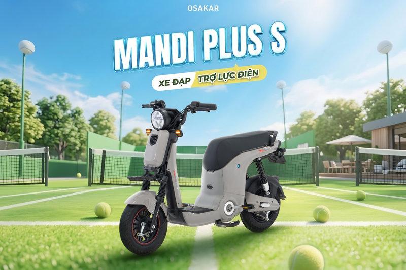 OSAKAR MANDI Plus S là dòng xe điện trợ lực không cần bằng lái, phù hợp cho mọi lứa tuổi (kể cả học sinh cấp 2) và nhu cầu di chuyển