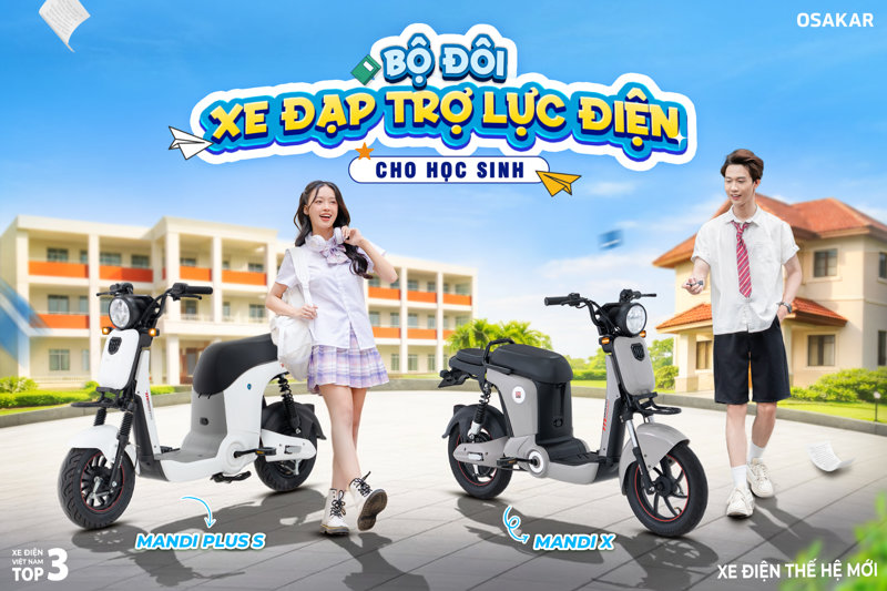 Học sinh từ 11 tuổi có thể tự tin cầm lái MANDI PLUS S đến trường mỗi ngày mà không lo vi phạm luật giao thông với bàn đạp tiện lợi