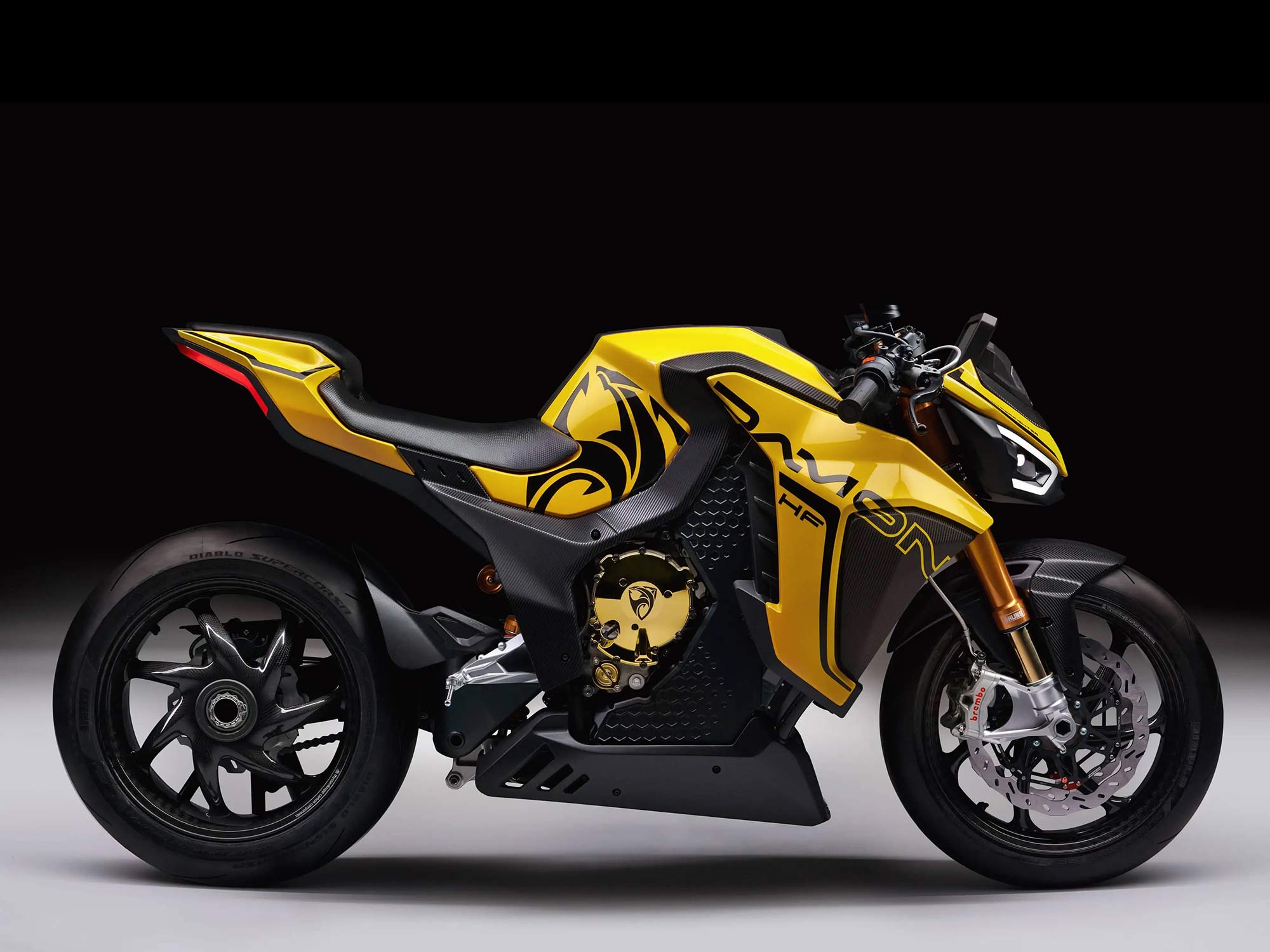 Damon HyperFighter Colossus là siêu mô tô điện phân khối lớn mang kiểu dáng Naked/Streetfighter cơ bắp cuồn cuộn