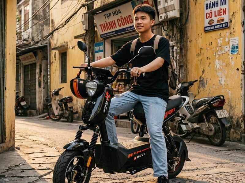 Xe máy điện cho học sinh Move Sport với thiết kế thể thao, cá tính và nhỏ gọn phù hợp với các bạn học sinh cấp 3 nam