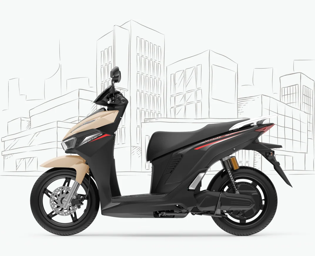 VinFast Viper mang phom dáng scooter thể thao nam tính dũng mãnh cùng công nghệ đổi pin siêu tốc tại trạm không cần chờ sạc.