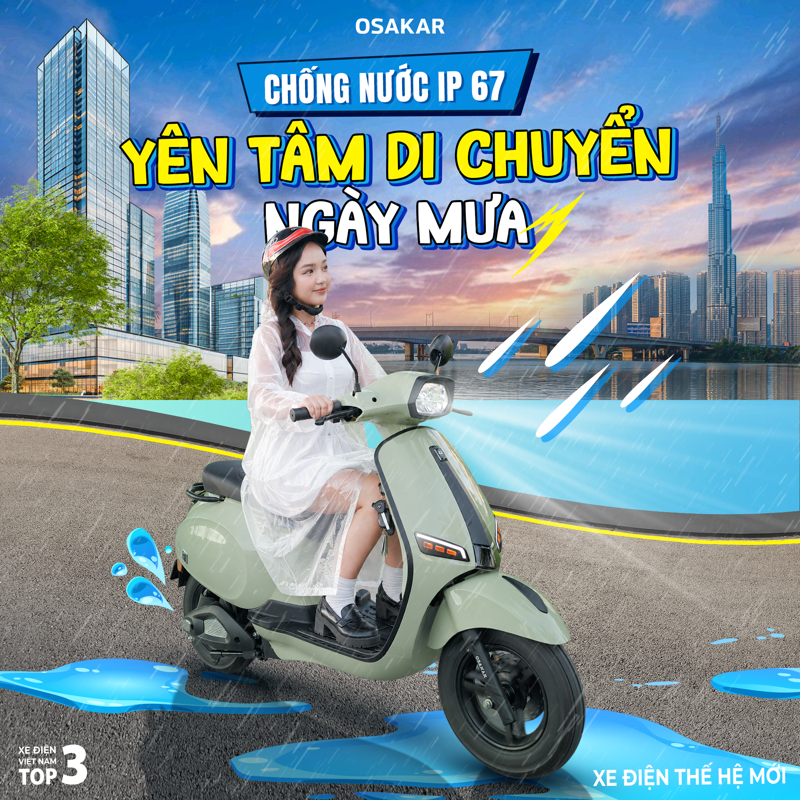 Ưu tiên lựa chọn các dòng xe máy điện được trang bị động cơ đạt chuẩn chống nước IP67