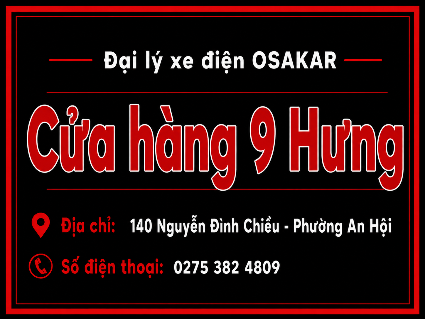 Cửa hàng xe điện 9 Hưng tại Bến Tre.