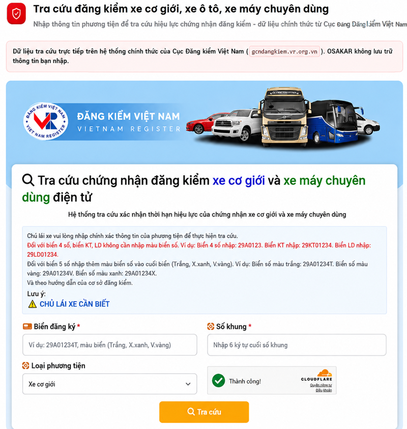 Đối với chủ xe thường xuyên sử dụng ô tô, việc lưu sẵn một công cụ tra cứu đăng kiểm xe cơ giới sẽ giúp việc kiểm tra định kỳ thuận tiện hơn.