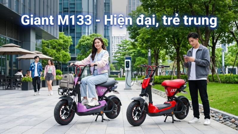 Xe điện Giant M133 giá 13 triệu cho học sinh cấp 2,3 không cần bằng lái
