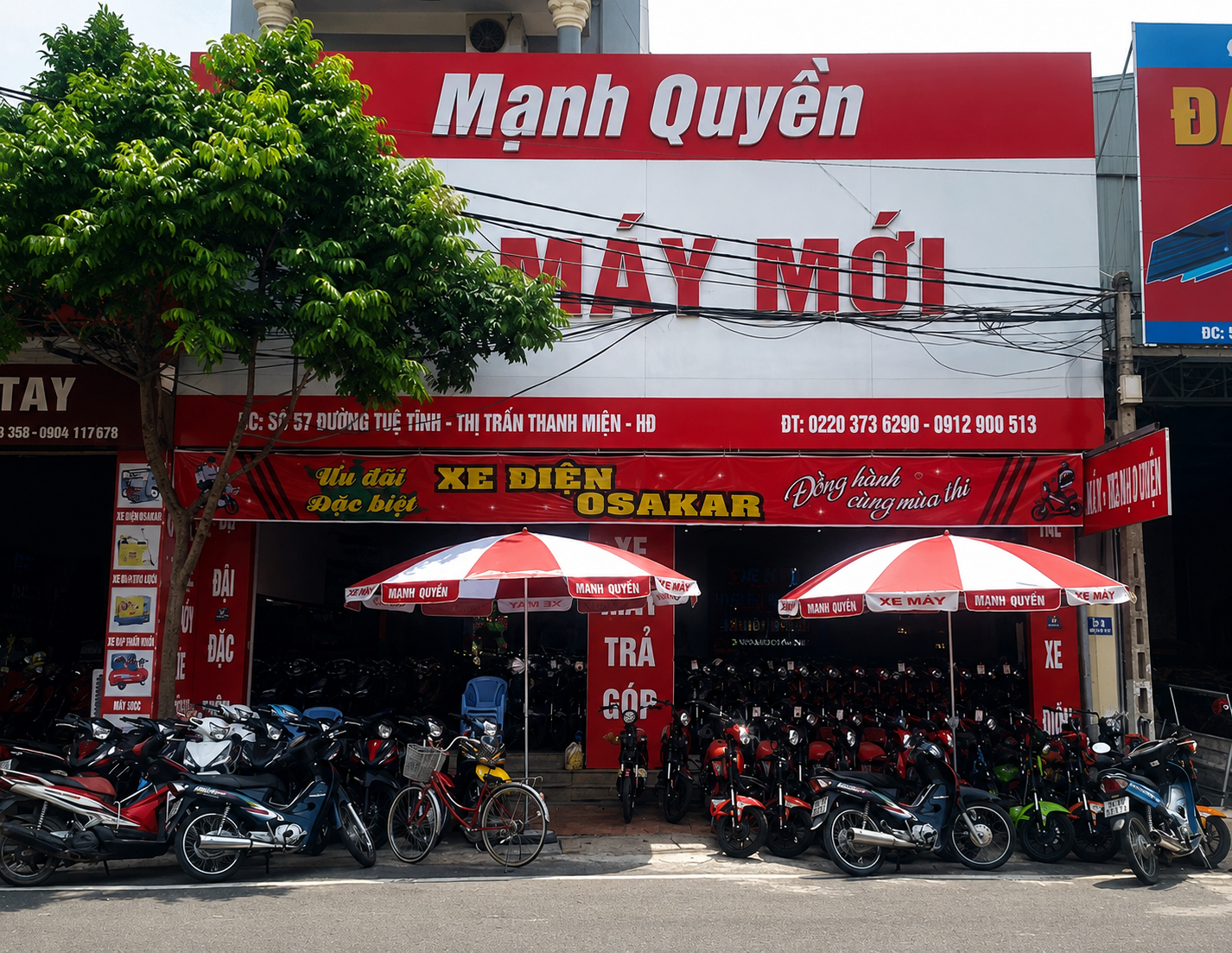 Cửa hàng xe điện Mạnh Quyền tại khu vực Hải Dương cũ.