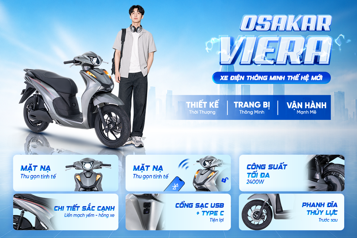 OSAKAR cung cấp đa dạng mẫu xe với thiết kế sang trọng và nhiều tính năng, công nghệ thông minh