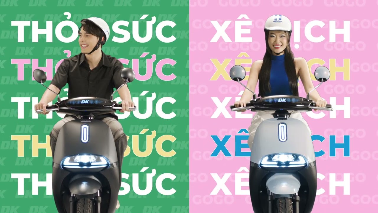 DKBike Gogo Super màu rêu sần với phanh đĩa hai bánh, xe điện cho nam sinh 18,69 triệu
