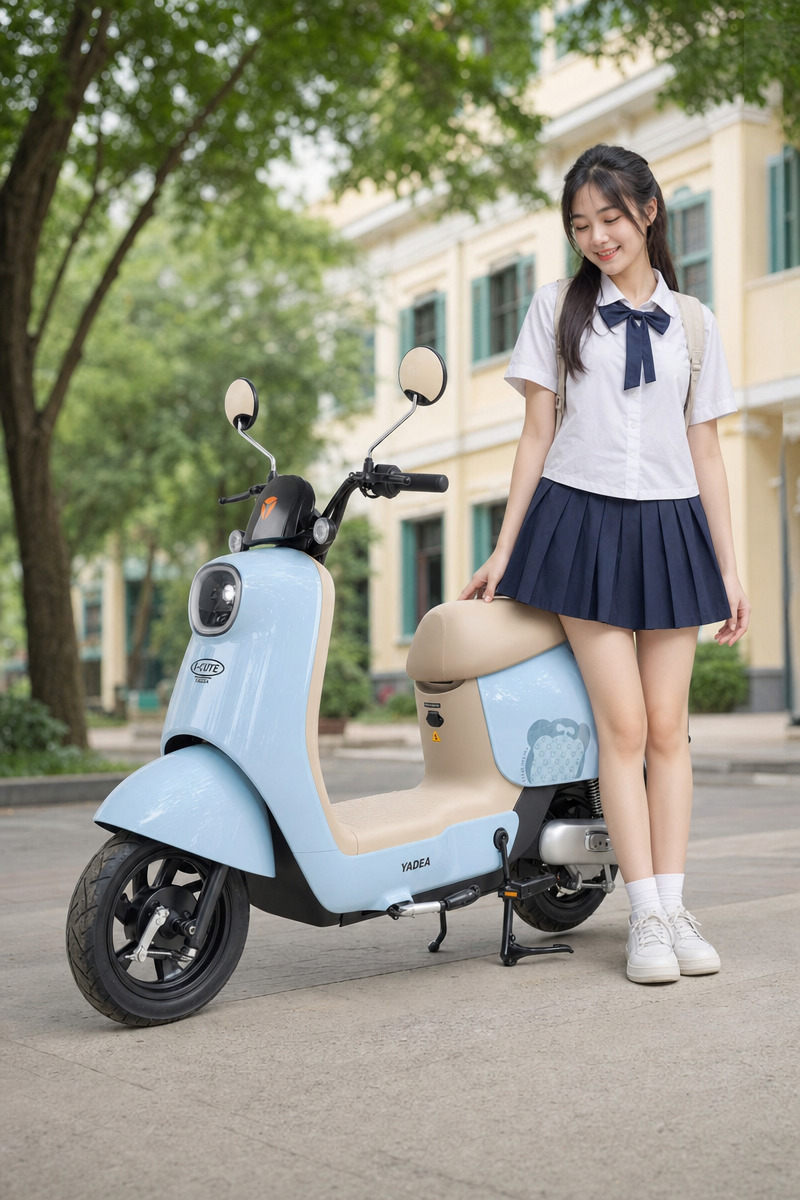 Yadea i-Cute là xe điện cho học sinh cấp 3 nữ với thiết kế mini dễ điều khiển