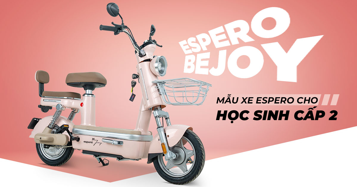 Xe đạp điện cho học sinh cấp 2 nữ Espero Bejoy, yên 680 mm, 40 kg