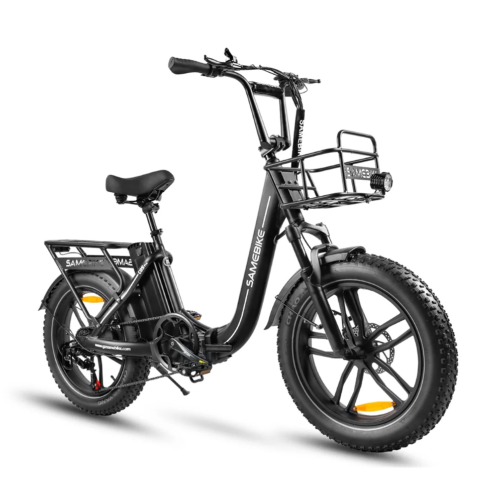 Samebike C05 Pro được thiết kế bánh béo giúp bám đường tốt, khung thấp, vận hành êm ái